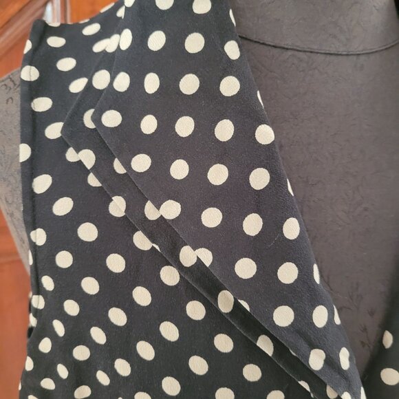 Jones New York Collection Woman Black Polka Dot Sleeveless Button-Up Blouse 14W - Picture 5 of 5